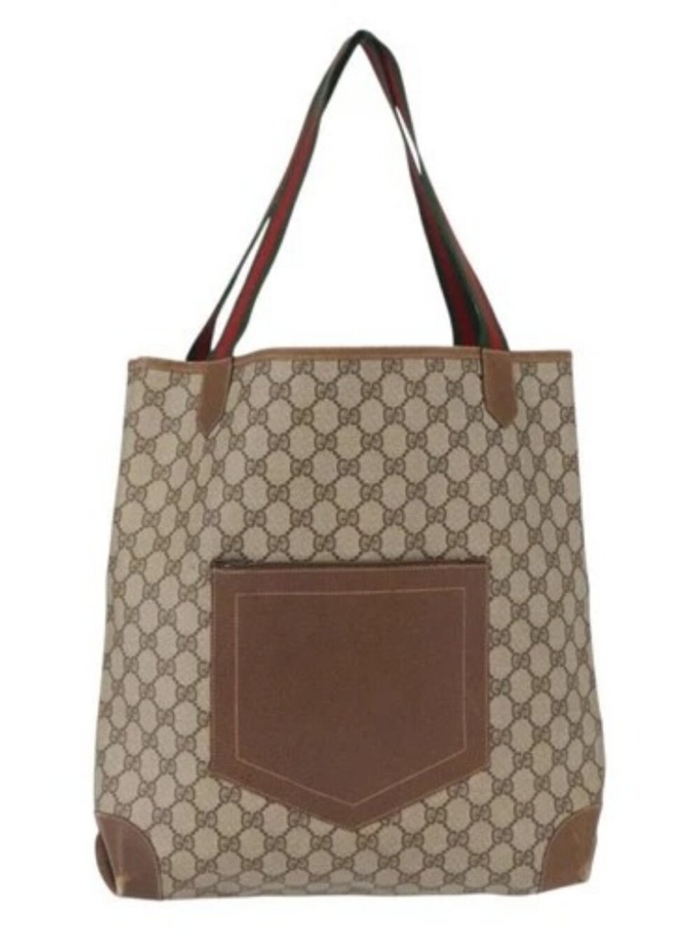 GUCCI GG Supreme Web Sherry Line Bag PVC Beige Gold Red 002 904 0222 Auth 166624 - Picture 2 of 15